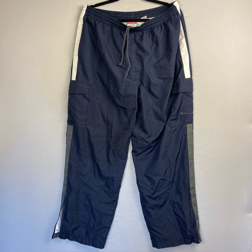 Vintage Champion Sweatpants Track Pants Men’s Large Lined Cargo Blue 5 pockets